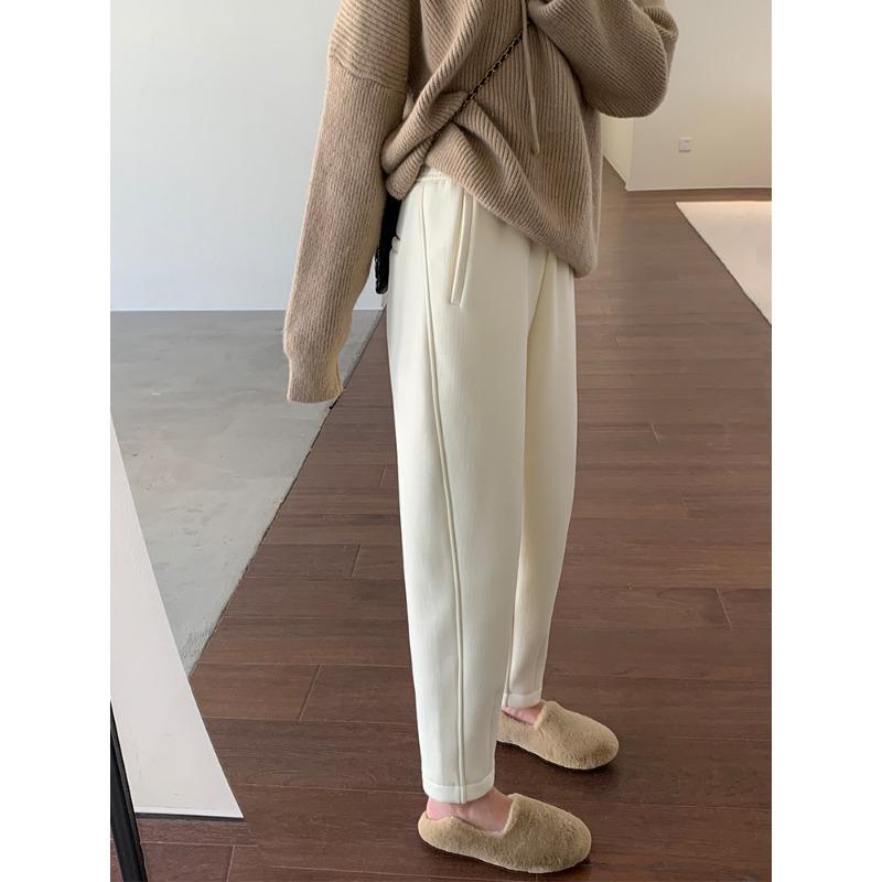Fashion Autumn Winter Fleece Thickened Casual Sweatpants Women's Cotton Pants Loose Harlan Pants Soft Warm Pencil Pants Trousers 1897
