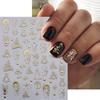 Christmas Nail Art Stickers Nail Decals Self-Adhesive Gold Silver White Snowflake Elk Bell Xmas Tree Design DIY for Women Girls