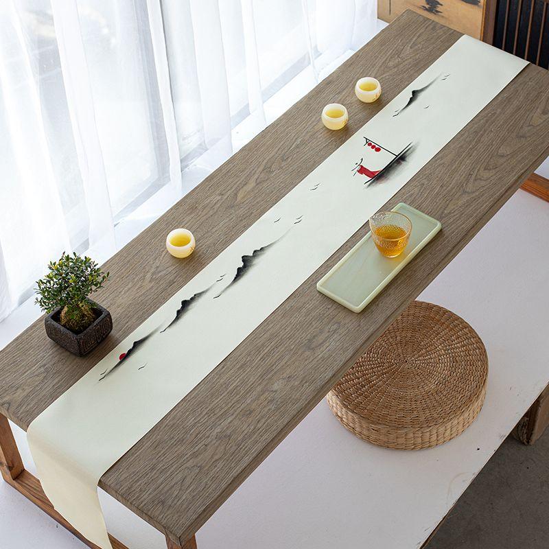 

Расписанная вручную скатерть-дорожка для скамейки, изысканная ткань в стиле китайской туши, чайная подставка Hand-painted * Guzhou Yingxu 120*20cm