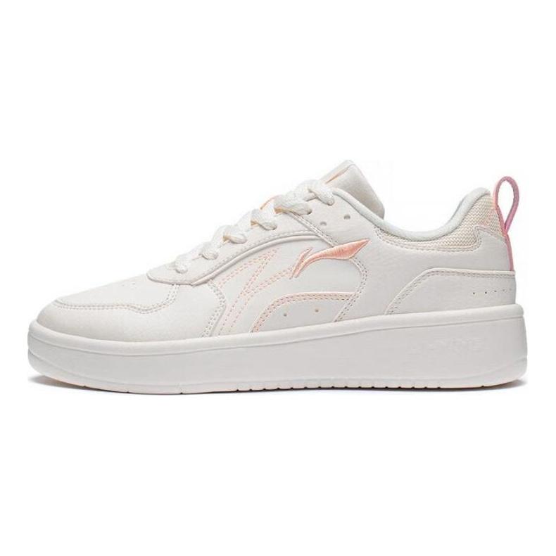 Li Ning Sui Sui Casual Versatile Thick Sole White Sneakers Non-Slip Wear-Resistant Breathable Height Increasing Low-Top Skate Shoes AGCT148-2