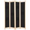 Self-supporting 4-panel Black Partition VIDAXL