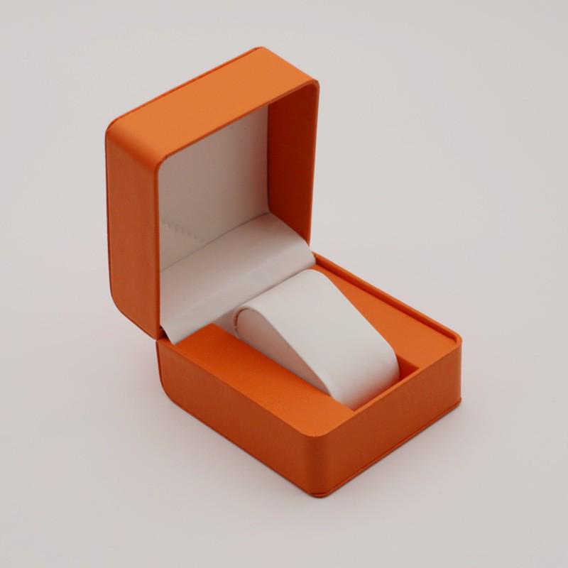 Rounded Corner PU Leather Single Watch Storage Box with Threaded Flip Cover