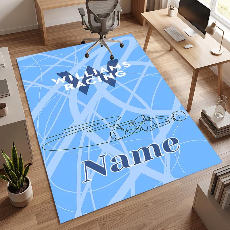 Williams Racing (1) Personalized Name Office Carpet Stylish Decor for Living Room Bedroom Kitchen