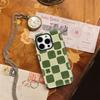Vintage Clover Checker Phone Case for IPhone 17AIR 16E 16 15 14 13 12 11 17 Pro Max Plus Double-layer Back Cover
