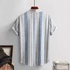 Fashion New Men Clothes Summer Short Sleeve Stripe Shirt 100% Polyester 3D Digital Print Cool Shirt Tops