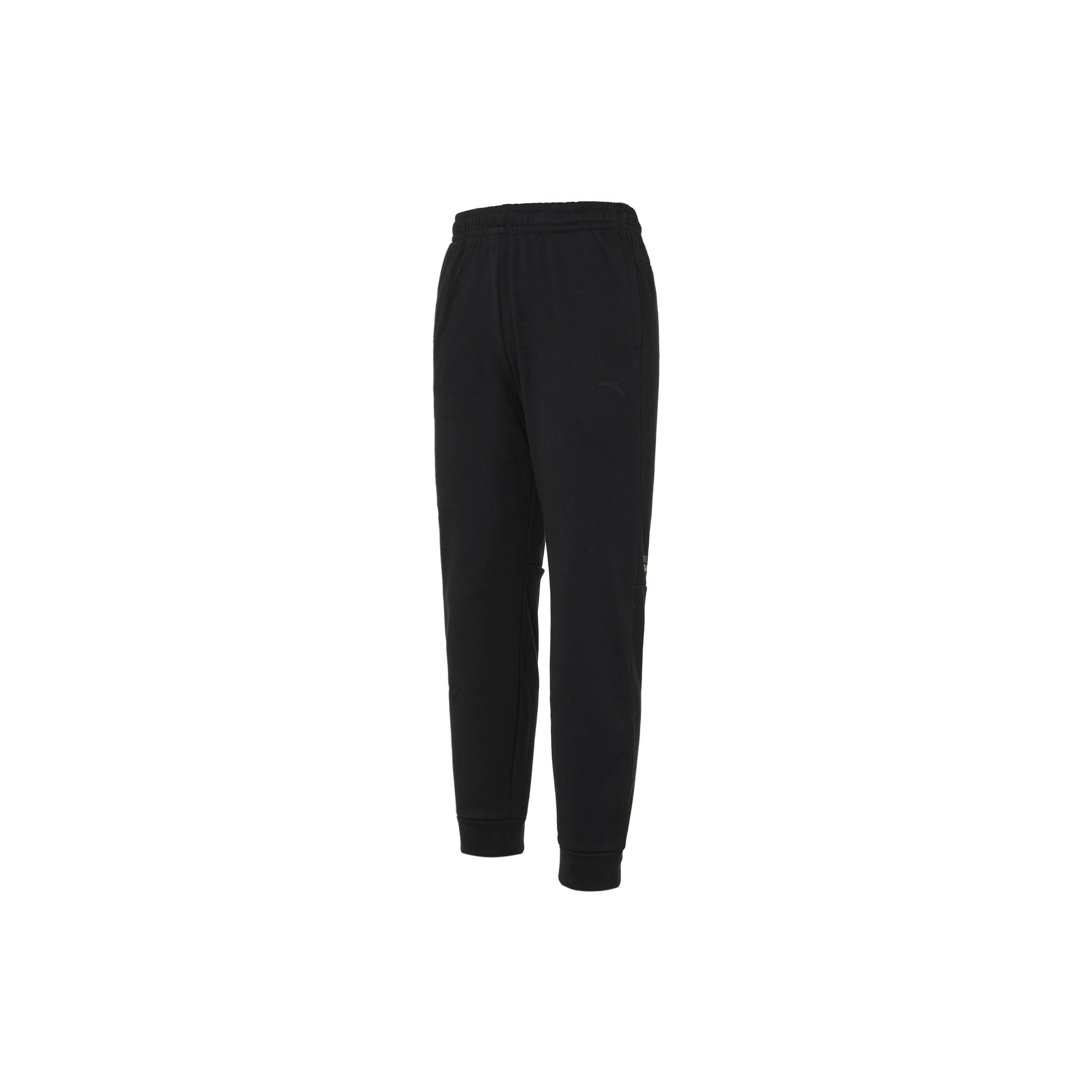 ANTA Knitted Sweatpants Men s Black Thickened Cuffed Pants 152247304-3 XXXL