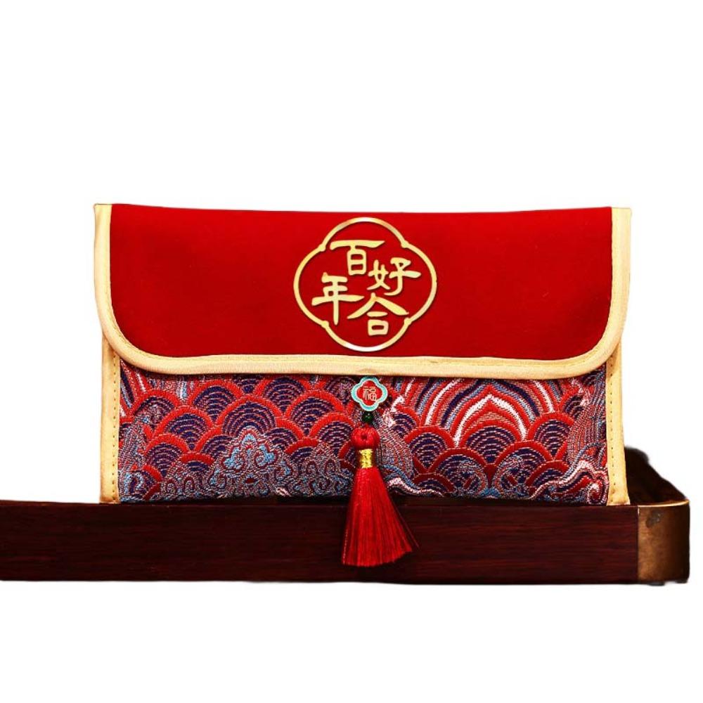 Brocade Cloth Tassel Brocade Red Envelope New Year Money Bag  Chinese Wedding
