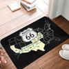 Route 66 Front Door Mat Anti-Slip Outdoor Americas Highway Doormat Kitchen Balcony Entrance Rug Carpet Historic Route 66