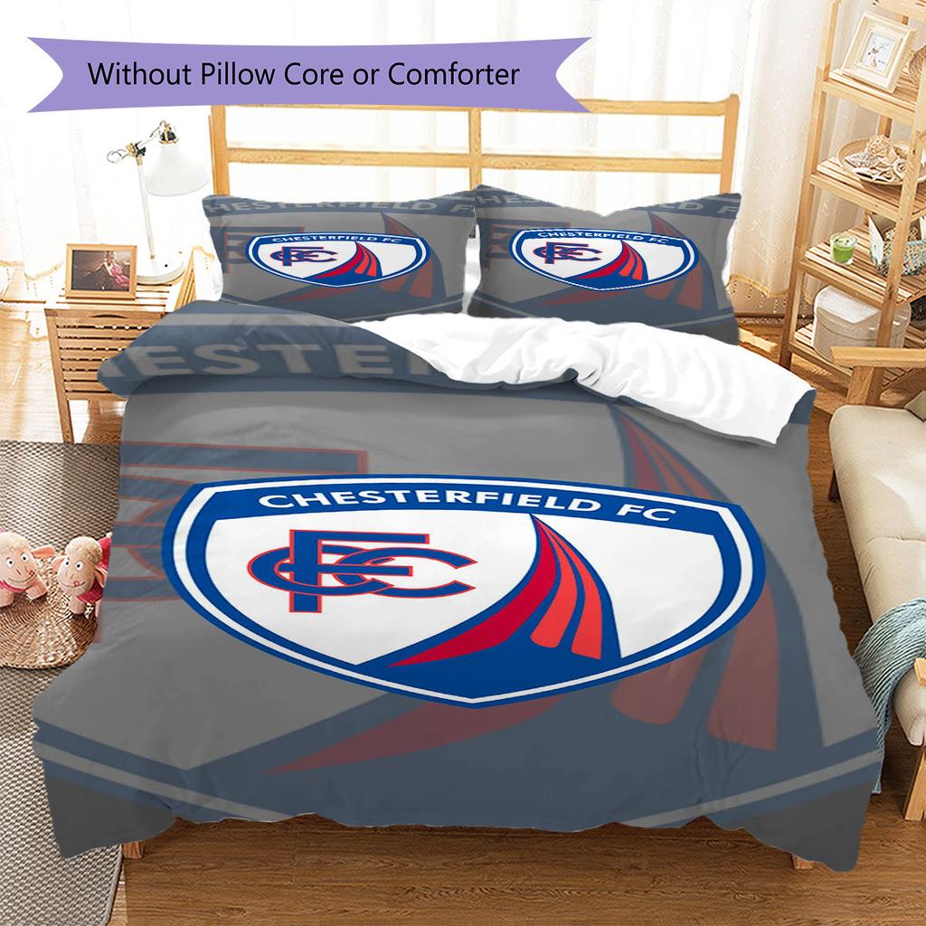 Pościel z wzorem Chesterfield F.C., Zestaw kołdry Poszewka na kołdrę Poszewka na poduszkę Domowy Prezent Urodzinowy(1 * poszwa na kołdrę + 2 * poszewki na poduszki, bez rdzenia)