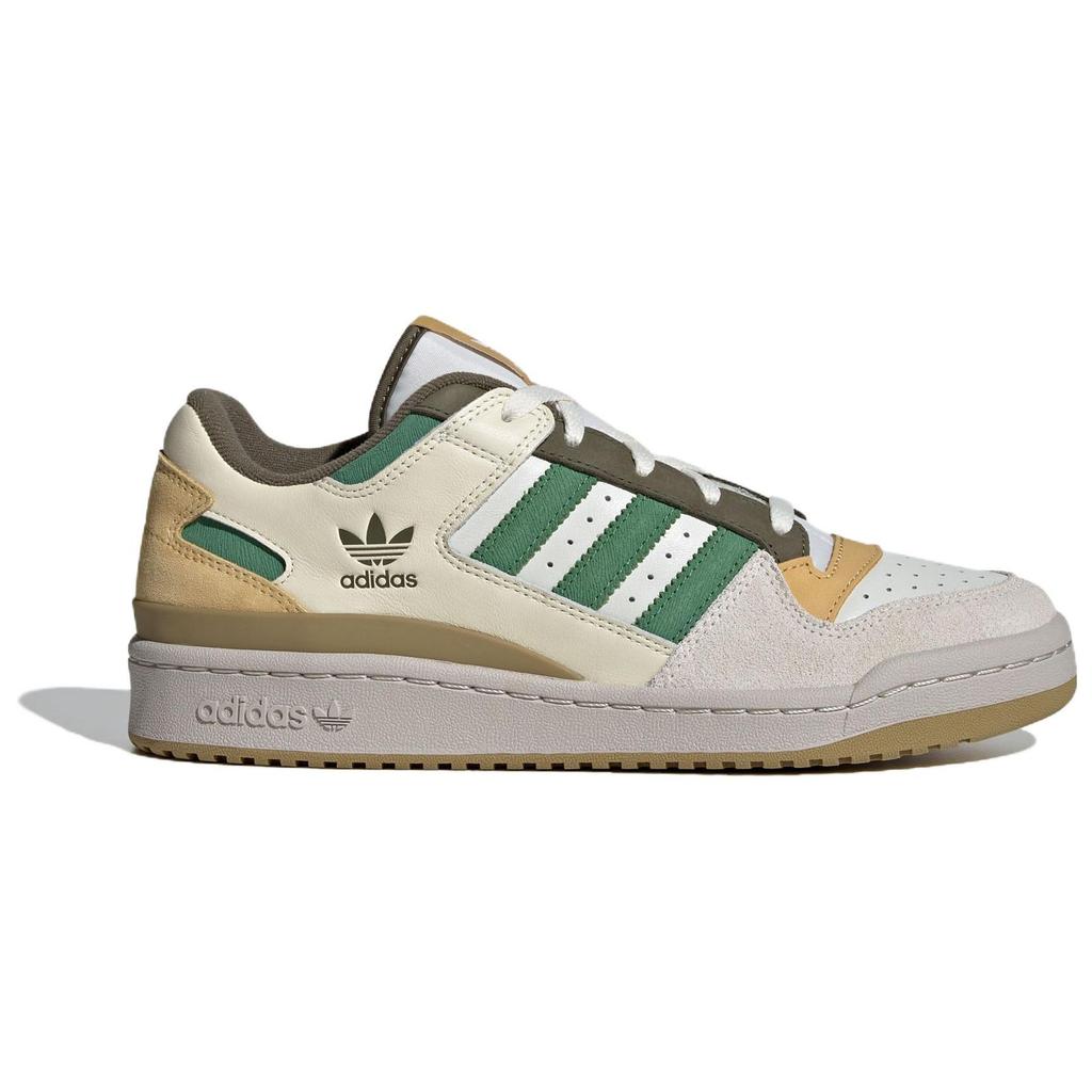 Adidas Originals Forum Versatile Casual Easy Comfortable Low-Top Skate Shoes Unisex Sneakers White Yellow Green ID6264