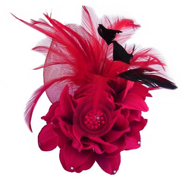 Retro Tuch Kunst Feder Brosche Pins Strass Stoff Blume Corsage Anstecknadeln Handgemachten Schmuck Hochzeit Party Zubehör
