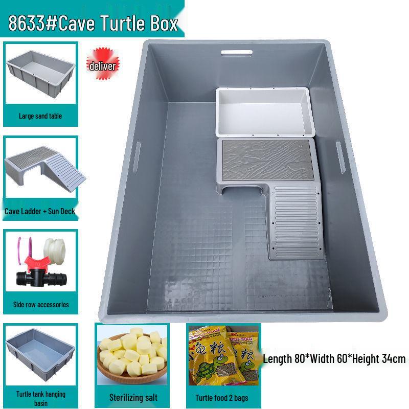 Large Plastic Turtle Tank with Sunning Platform and Breeding Box