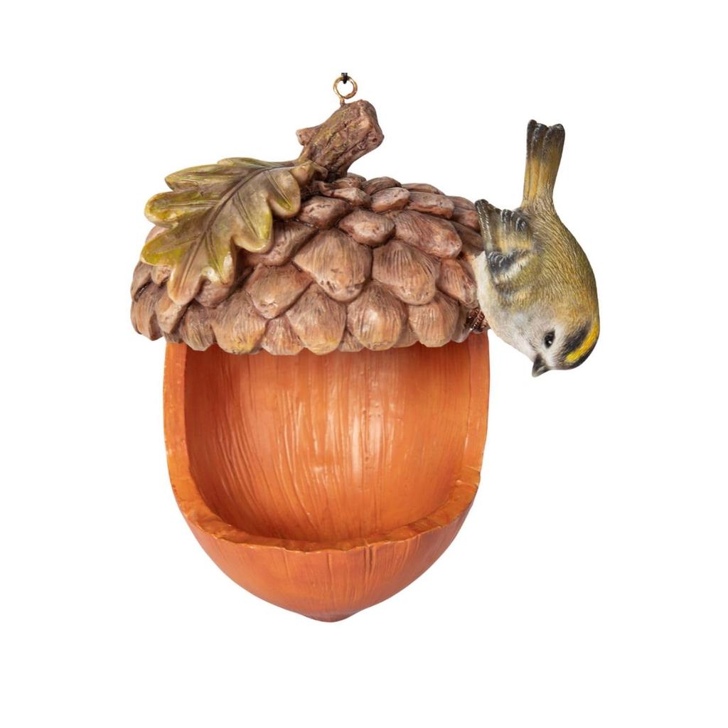 Ubia Acorn Bird Feeder, 12 X 12 X 13.5 Cm, Figurine, Animal, Garden Decor, Bird, H16553-3