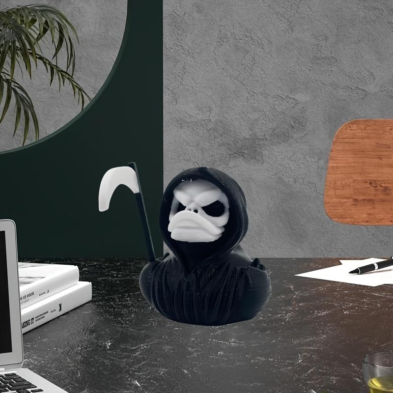 Grim Reaper Gothic Ente - Bausatz, Einzigartige Gothic-Geschenke und Sammlerstücke, Neuartige Dekorationen, Dunkle satanische böse Entenfigur für Schreibtisch-Wohndekor