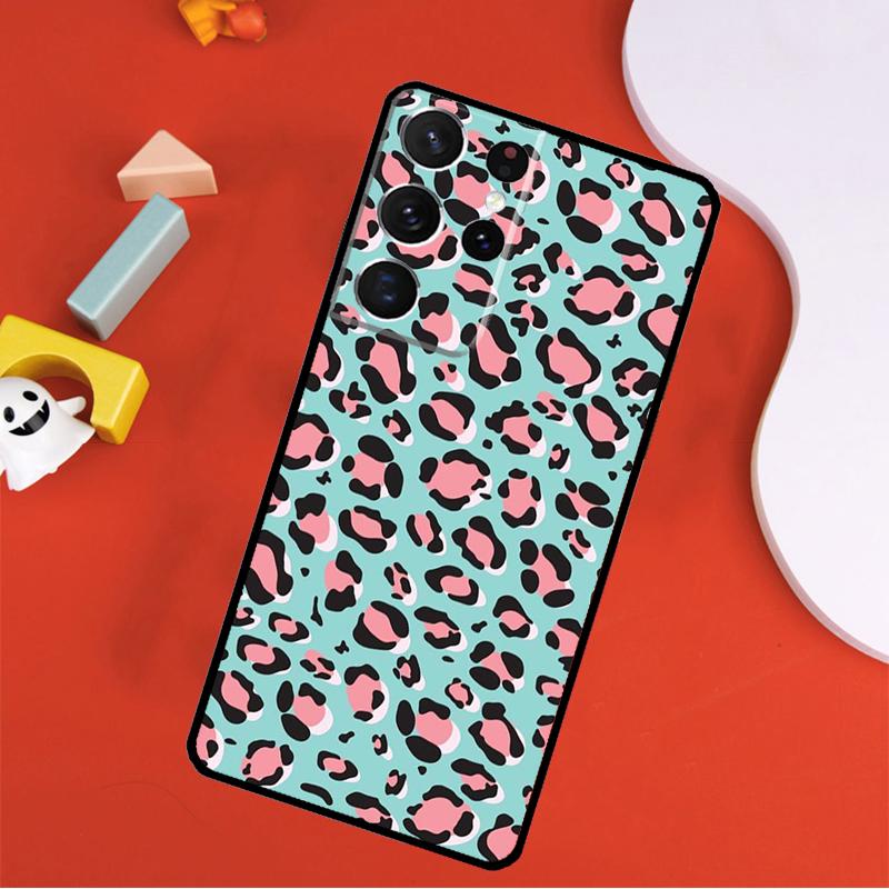 Leopard Print Effect Texture Phone Case For Samsung Galaxy S25 Ultra S24 Ultra S9 S10 S20 S21 S22 S23 Plus S24 FE Cover
