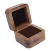Ring Holder Box 5.5cm Square Walnut Wood Magnetic Closure Portable Jewelry Ring Case for Wedding