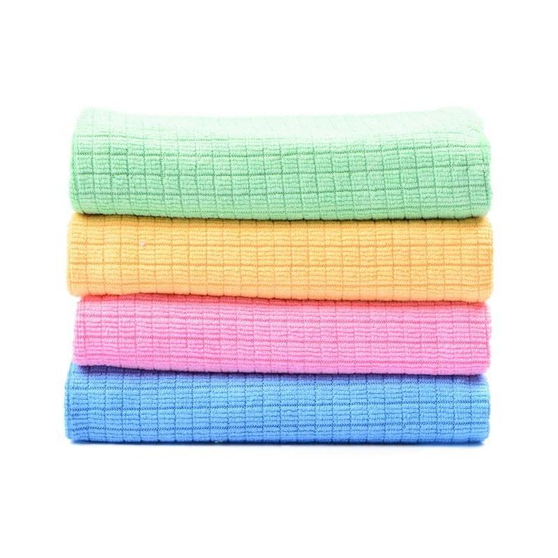 

4 шт. Клетчатые кухонные впитывающие полотенца без ворса для протирки стола и стекла без жира 4 pcs/pack