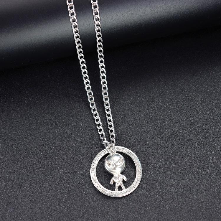 Retro Trendy Cool Titanium Steel Necklace Men's and Women's Hip-hop Personality Square Brand Cross Pendant Japanese and Korean Fashion Street