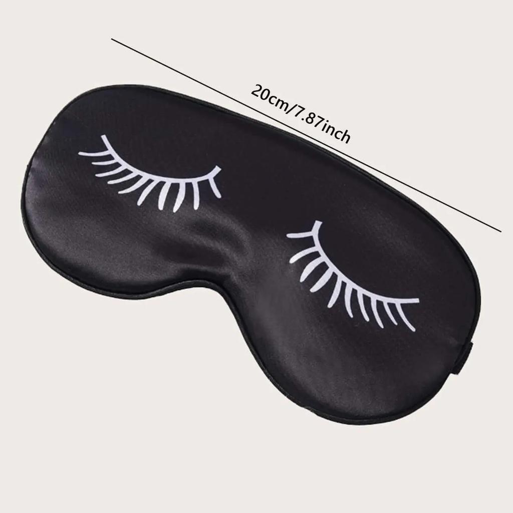 1PC Breathable Printed Eyelash Double-sided Imitation Silk Eye Mask