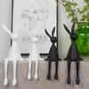 Sittande Kaninfigur Harts Vit Långbent Kanin Samlarfigur Sittande Form Bordskanin Skulptur Heminredning