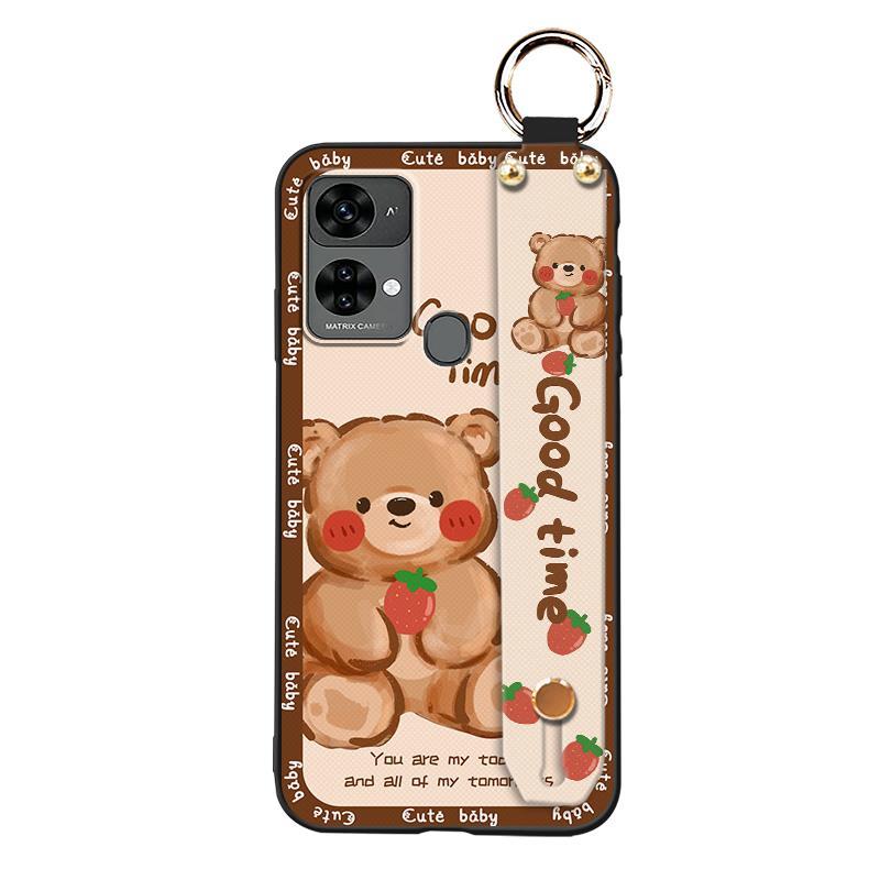 Silicone Lanyard Phone Case For Oukitel C33 Cute Back Cover Anti-dust Dirt-resistant Wristband Soft Case Waterproof Ring