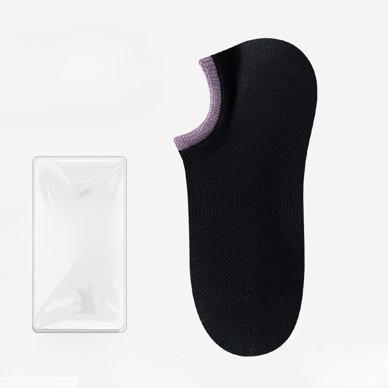 Female Spring and Summer New Models Do Not Fall with Non Slip Breathable Mesh Deodorant Invisible Socks