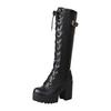 High Knee Boots For Women Heel Foreign Trade Chunky Heeled Thigh High Leather Boots Knee High Snow Boots