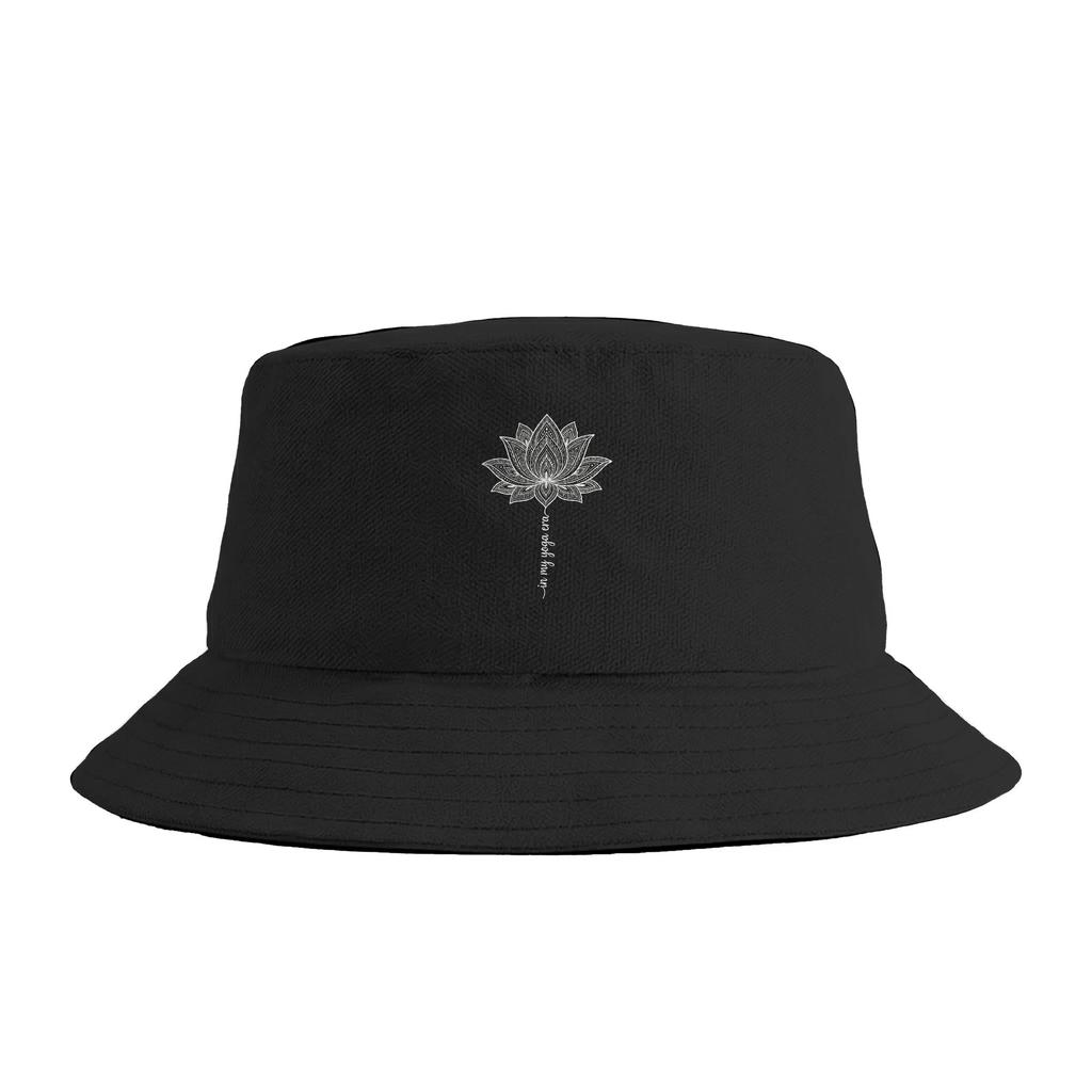 Pink Lotus Flower Yoga Breathe Meditation Yoga Lover Bucket Hat Summer Vintage FisherUnisex Hats For Unisex Women Personality Caps