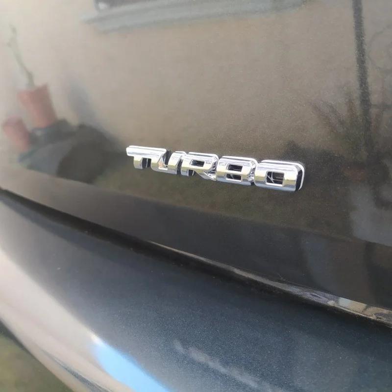 TURBO 3D kovová nálepka Emblém karoserie Obtisky Galvanické pokovování slitina zinku Dekorace odznaku zadních dveří automobilu Autopříslušenství