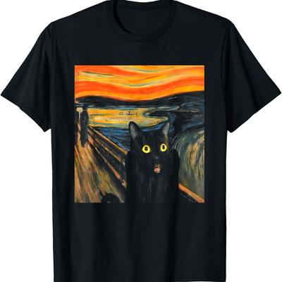 Cat Scream Funny Cat Shirt Cat Meme Cat Lover Cat Mom Dad T-Shirt