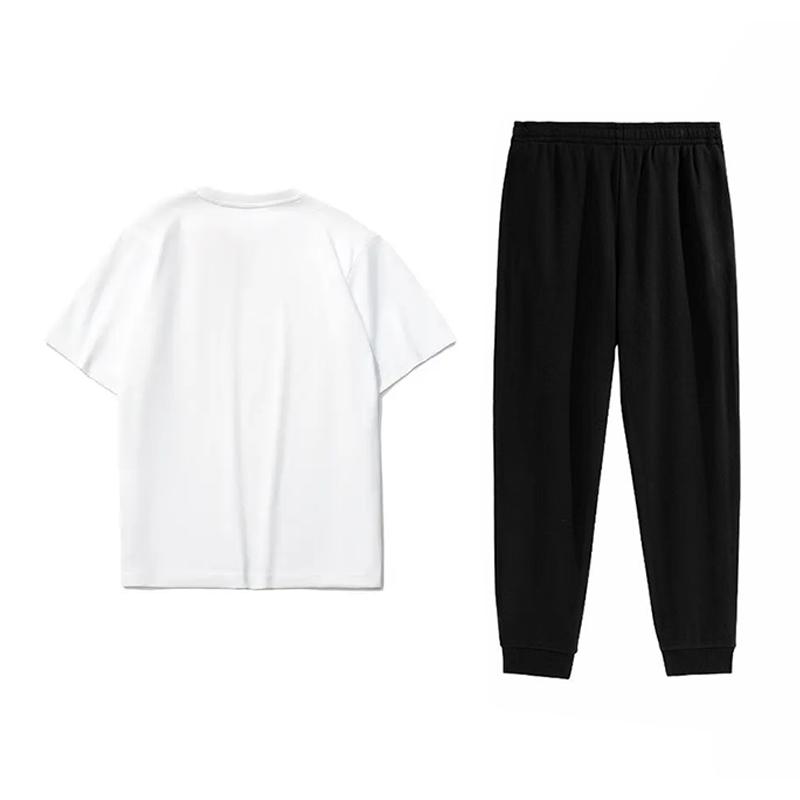 Li-Ning Starry Letter Fashion Trendy Breathable Comfortable Versatile Round Neck Pullover Short Sleeve T-Shirt Casual Sports Suit AHSS971-3+AKLVJ61-1