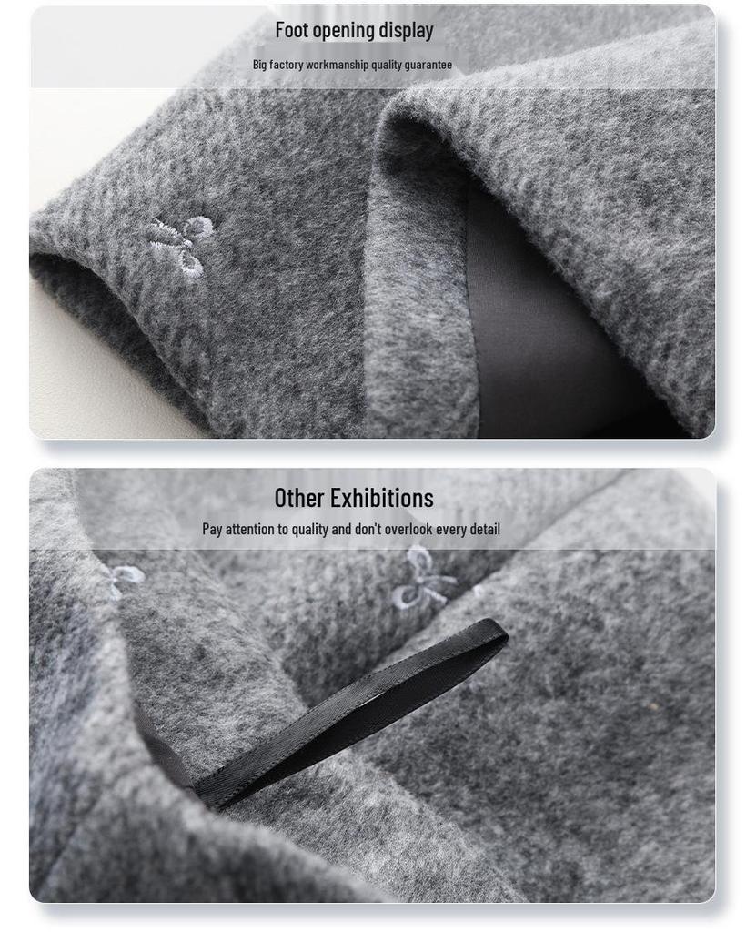 Women's Gray Wool Tweed Embroidered A-line Skirt with Slit (Autumn/Winter 2025)