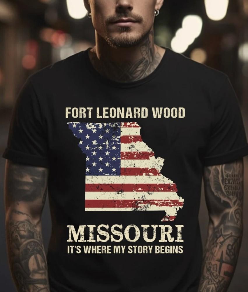 Fort Leonard Wood Mo Story Begins Black T-Shirt, S-5XL Unisex T-Shirt XXXL
