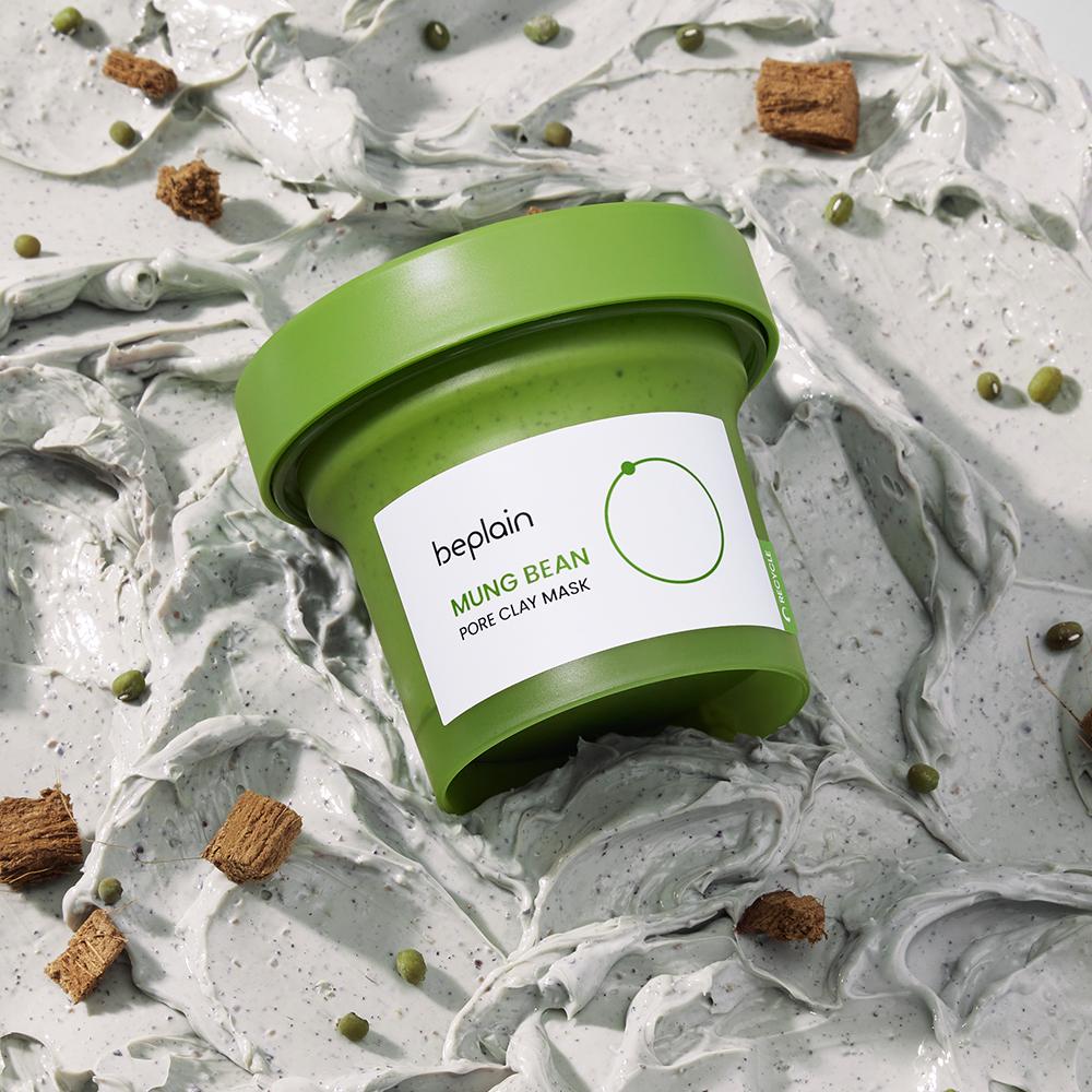 BEPLAIN Masque d'Argile aux Haricots Mungo Verts pour les Pores – Masque Purifiant et Contrôle du Sébum, Coréen