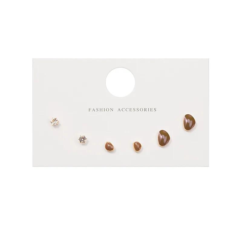 Korean Version Of The Hot Sale Af Aweek Earrings Set 7 Pairs Of Simple And Sweet Earrings Set Combination Of Week Zircon Gifts