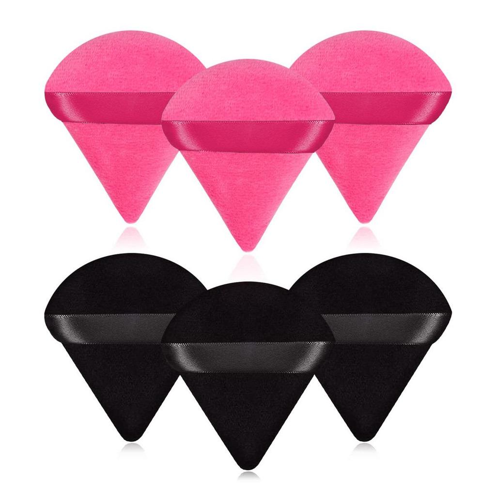 Dual-Use Triangular Flocking Powder Puff for Wet & Dry Makeup