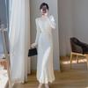 Korean Style Women's Long Over-the-Knee Sweater Dress with Fishtail Hem for Autumn/Winter