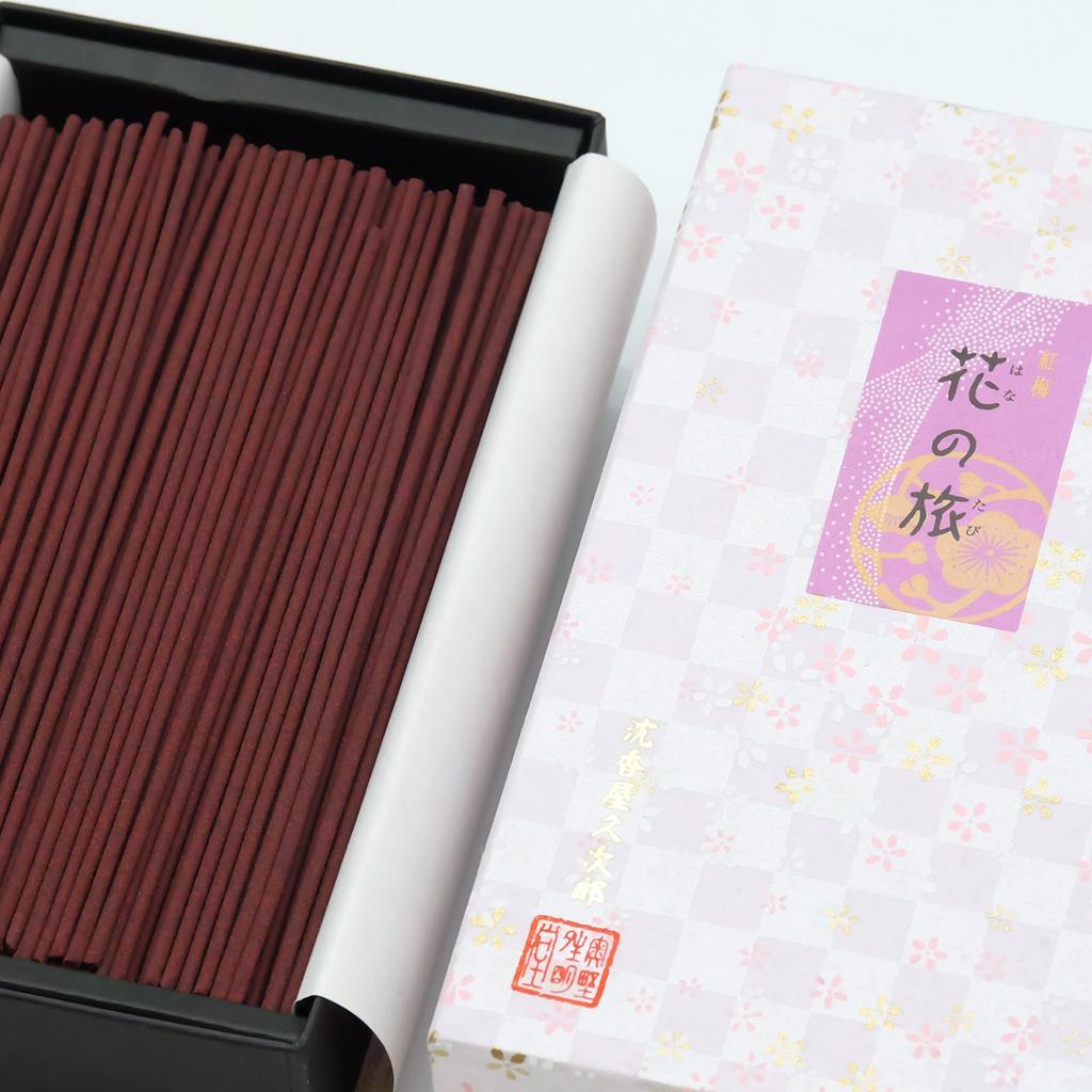 Hana no Tabi Red Plum Scent, Low-Smoke Incense, Floral Scent, Home Incense, Great for Yoga, Meditation, Mindfulness, and Relaxation [Safe and