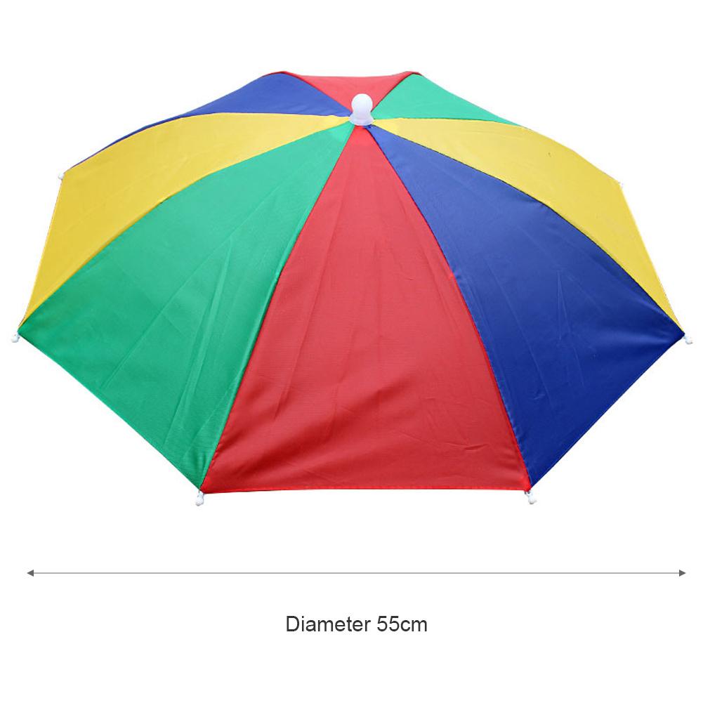 Portable Rain Umbrella Hat Foldable Outdoor Pesca Sun Shade Cap Waterproof Camping Fishing Headwear Cap Anti-Sun Beach Head Hats