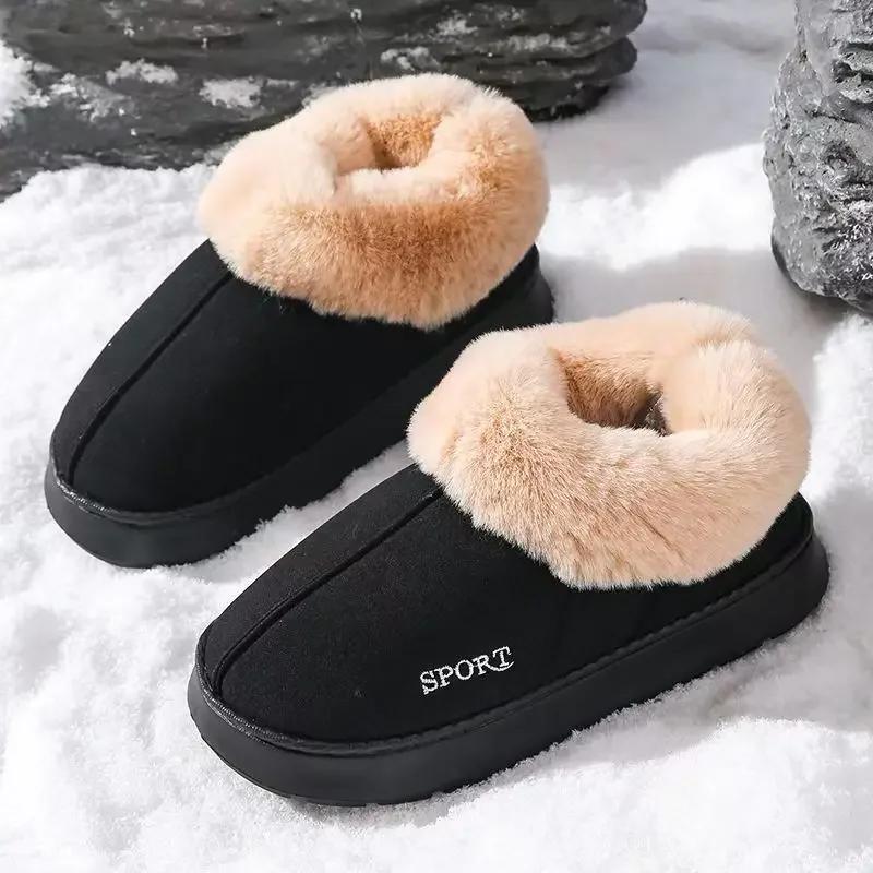 

Fashion Women Boots 2025 New Winter Platform Boots Comfortable Slip on Warm Cotton Shoes Female Anti-slip Thick Plush Snow Boots Women 36-37