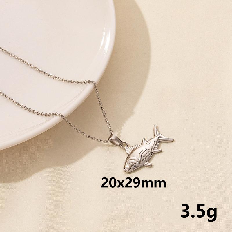 1Pc Stainless Steel Animal Starfish Turtle Octopus Seahorse Pendant Necklaces Vintage Summer Conch Shell Women Collar Jewelry
