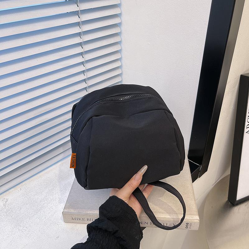 Nylon small satchel stylish simple solid color shell shoulder bag women's mobile phone bag casual versatile oblique span