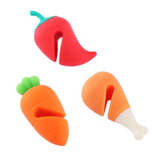 3 ks Silikonový stojan na poklice, proti přetečení, stojan na poklice s motivem chilli papričky, zvedák poklic, žáruvzdorný, proti přetečení, kuchyňský nástroj