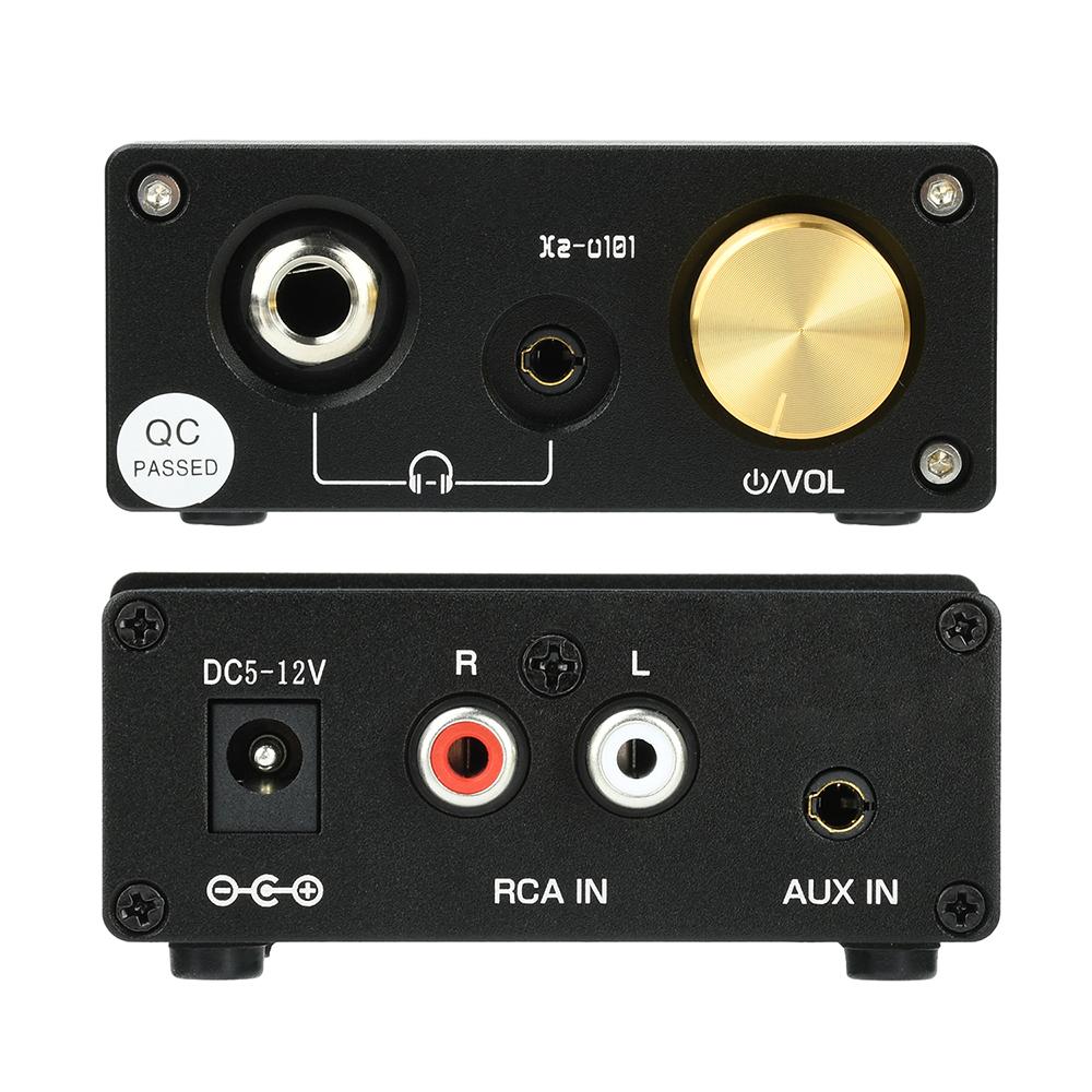 Xz-U101 HiFi Headphone Amplifier Stereo RCA Audio Amp AUX Out Desktop Amplifier for Headsets 3.5mm/6.35mm