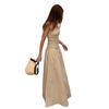 Commuter tube top dress women's summer new French simple temperament waist A-shaped long dress women's clothing