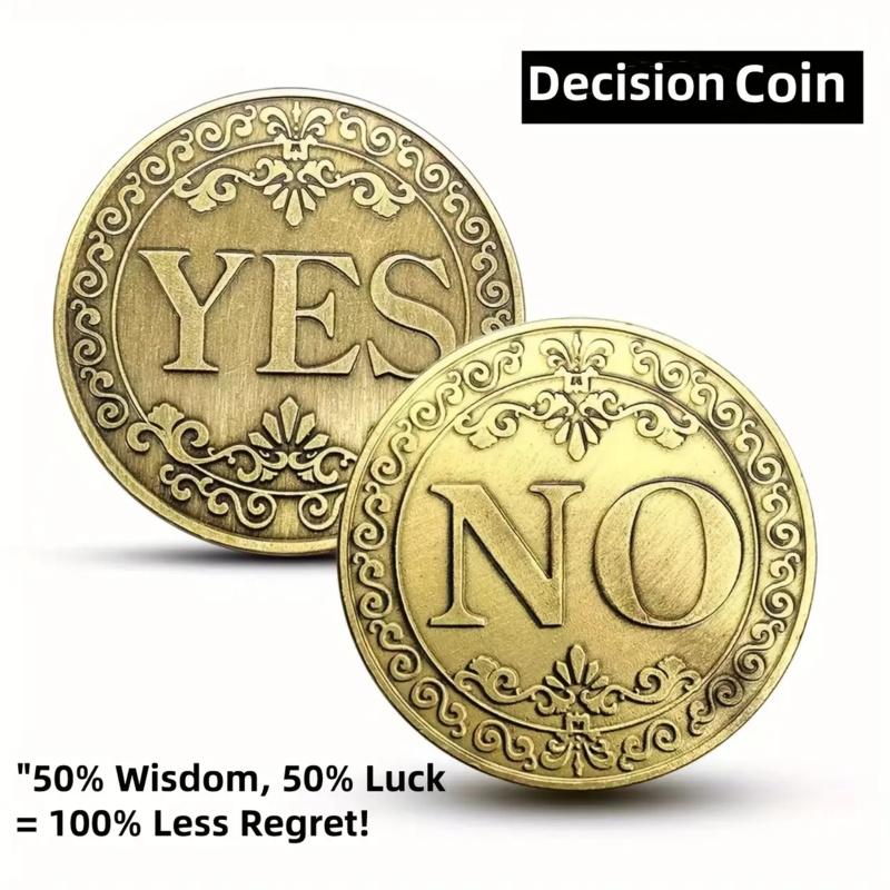YES or NO Flip Decision Coin - Metal Choose Coin, Fun Answer Coin, Choose Commemorative Coin