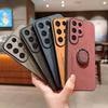 Für Samsung S26 Ultra Lammleder Magnetischer Ringhalter Hülle Für Galaxy S26 Plis S26Edge s26+ Mattschutzhülle für Kameralinse