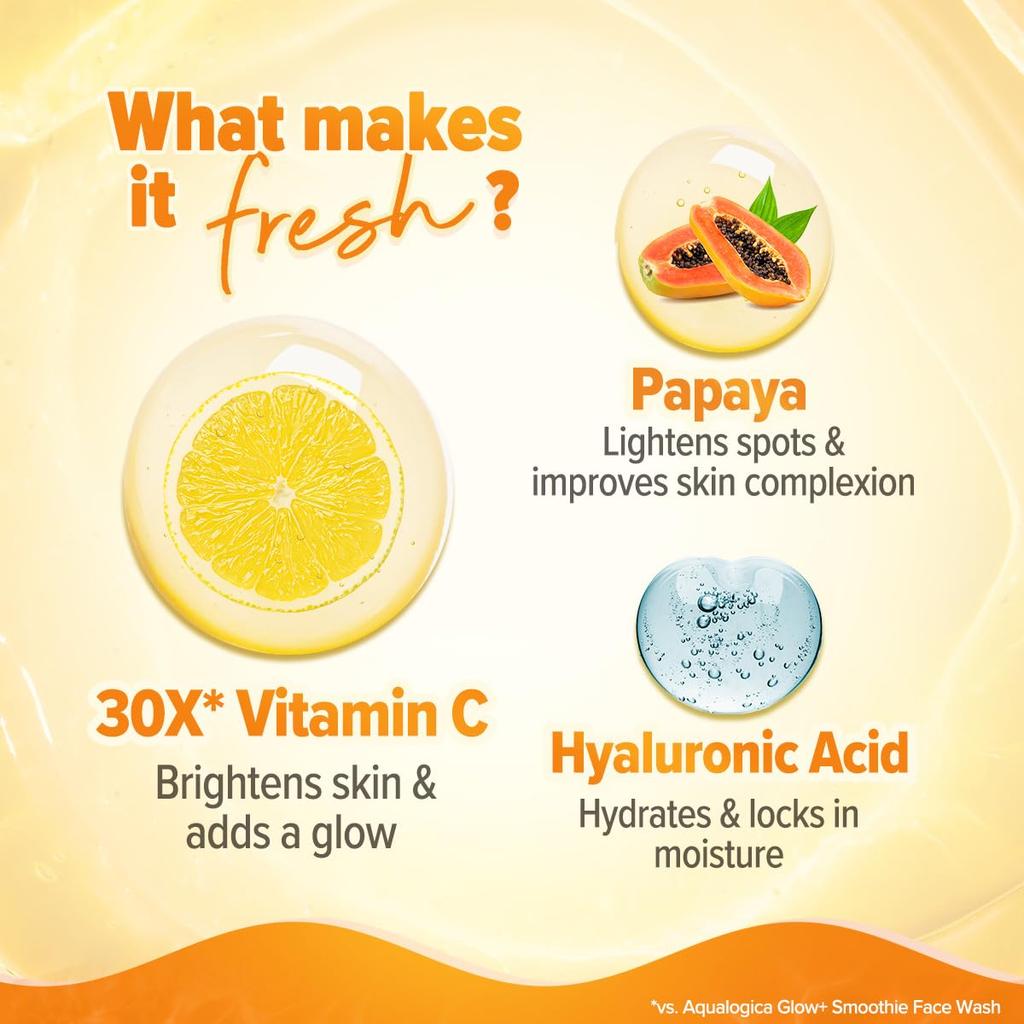 Aqualogica Glow+ 30X Vitamin C Hydrating Essence Serum 50ml | Brightening & Lightweight Glow for Men and Women