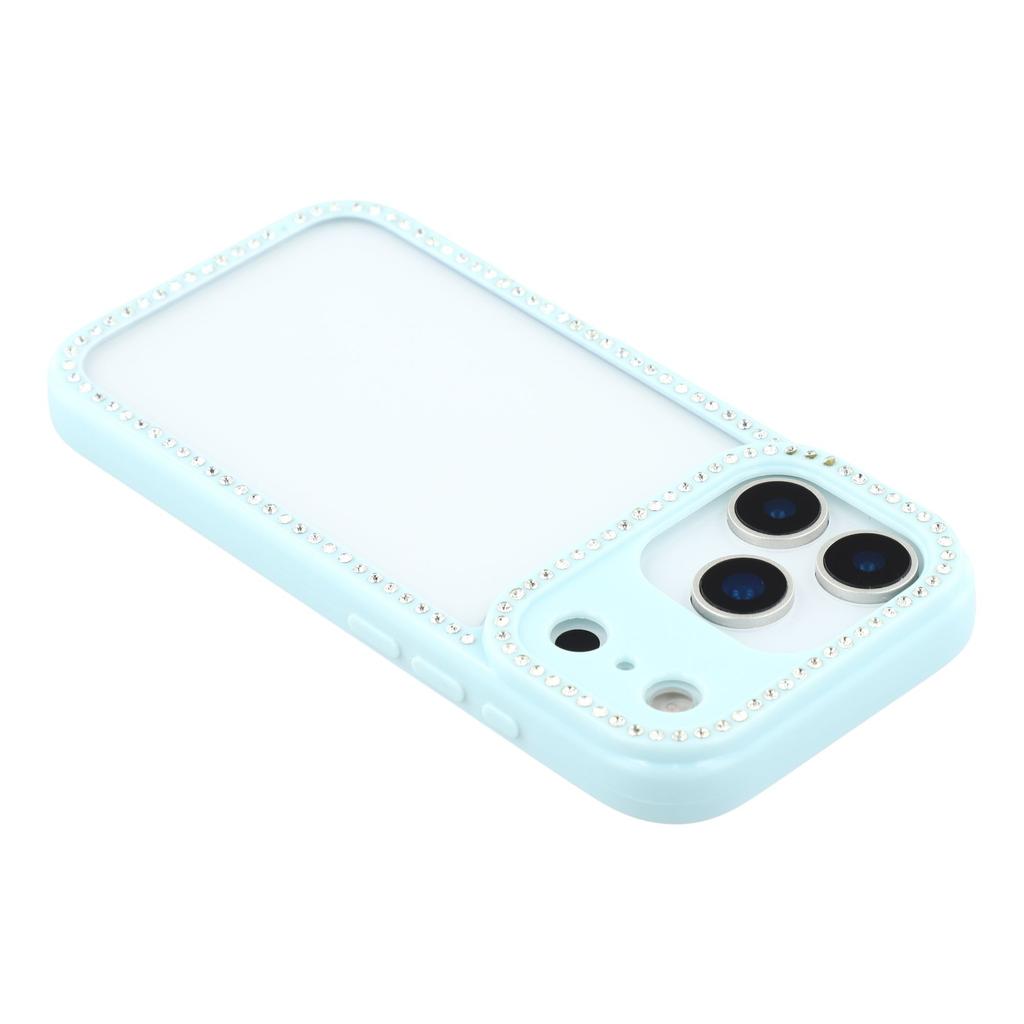 For iPhone 17 Pro Case Sparkling Rhinestone Decor TPU+PC Clear Phone Back Cover