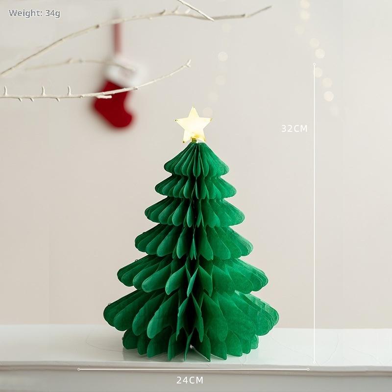 

Рождественские украшения 2025-2026 Бумажный сотовый шар Складная рождественская елка 3D-украшение Домашнее свадебное украшение Настольное украшение